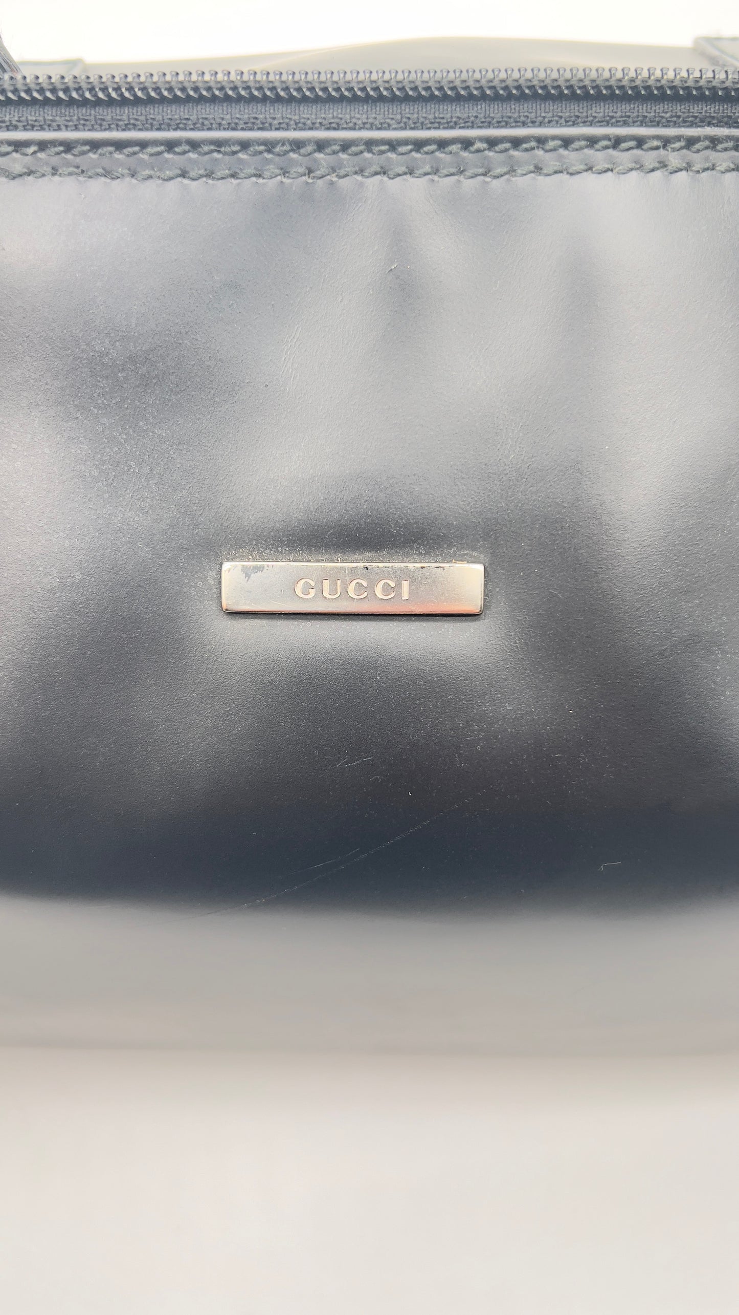 Preloved Gucci Ophidia Leather Travel Duffle Bag with Silver Hardware