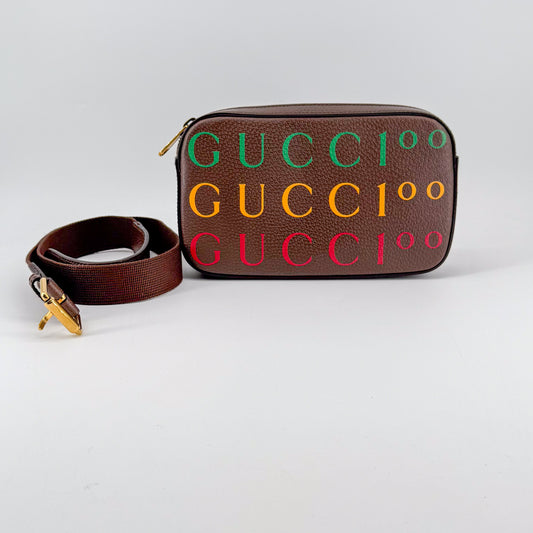 Gucci 100th Anniversary Belt Bag – Leather Canvas – Multicolor Logo