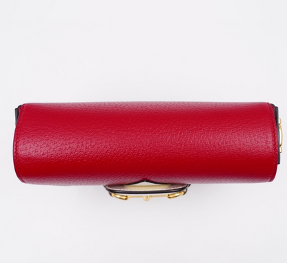 Gucci x Adidas Horsebit 1955 Shoulder Bag – Red Leather, Gold Hardware, Dual Strap