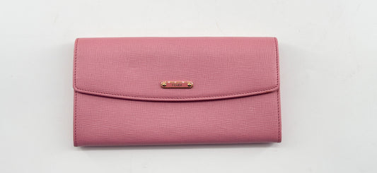 Fendi Continental Wallet – Saffiano Leather – Dusty Rose Pink