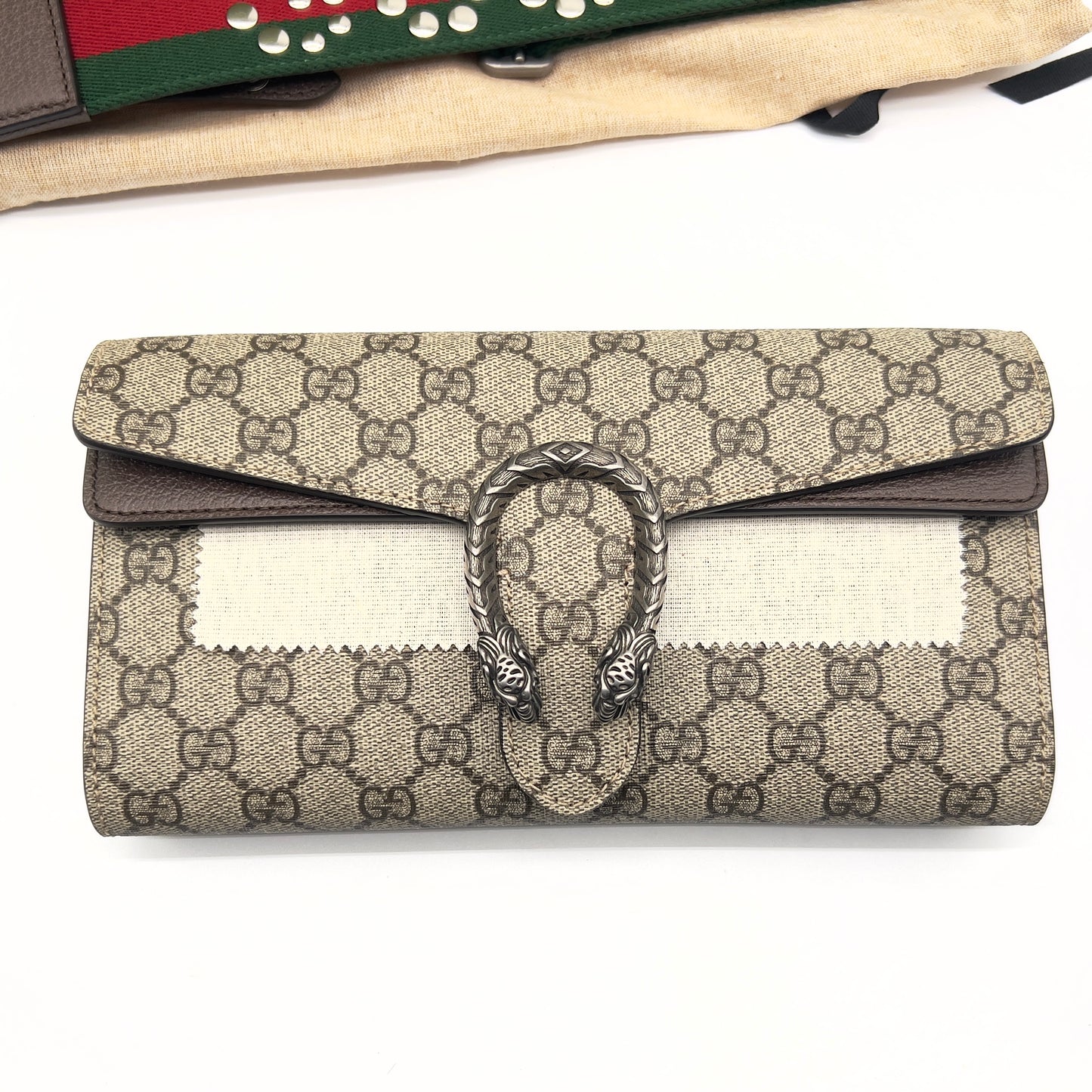 Gucci GG Supreme Dionysus Shoulder Bag with Sherryline Strap, Chain & Dust Bags