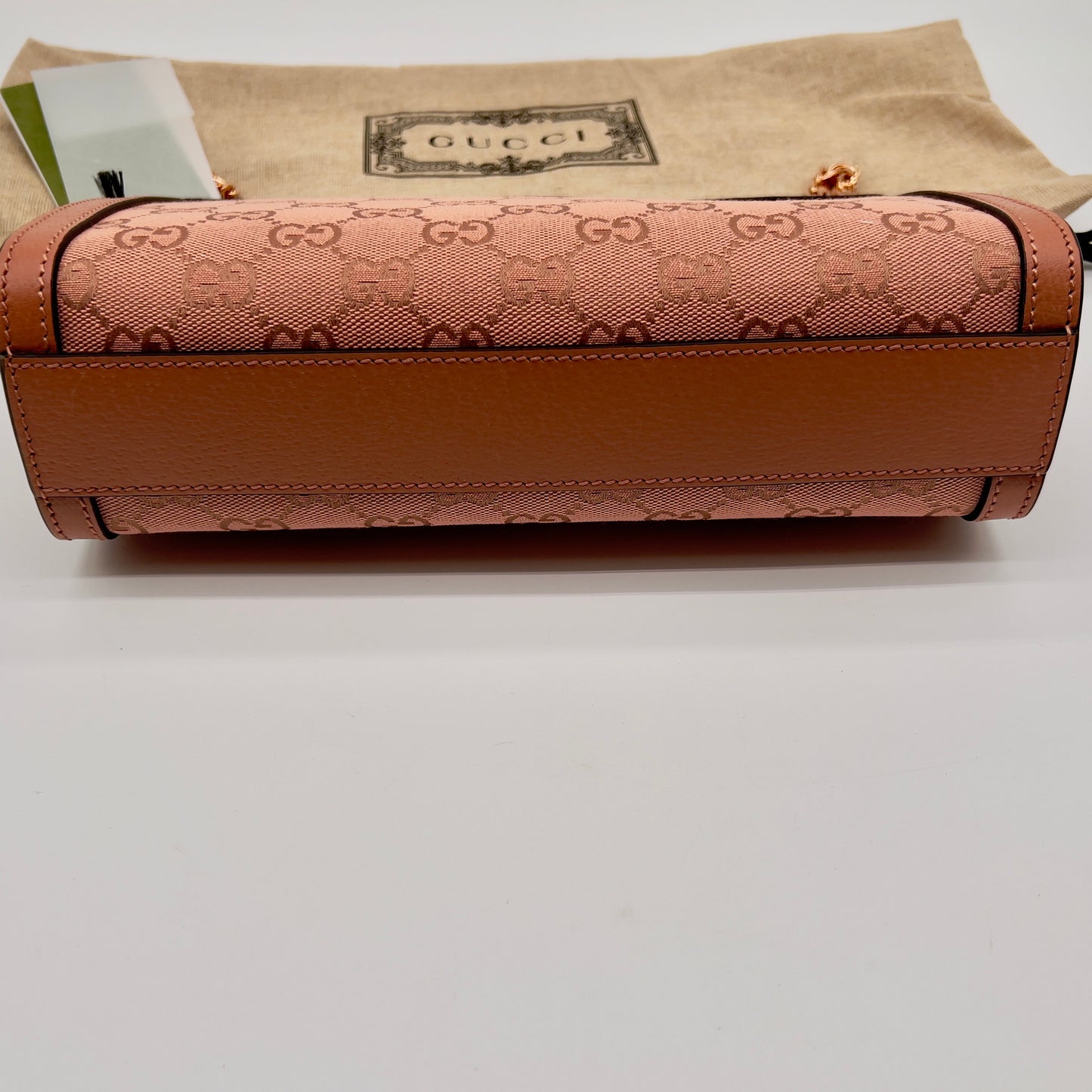 Gucci Ophidia GG Small Shoulder Bag in Pink with Rose Gold Hardware