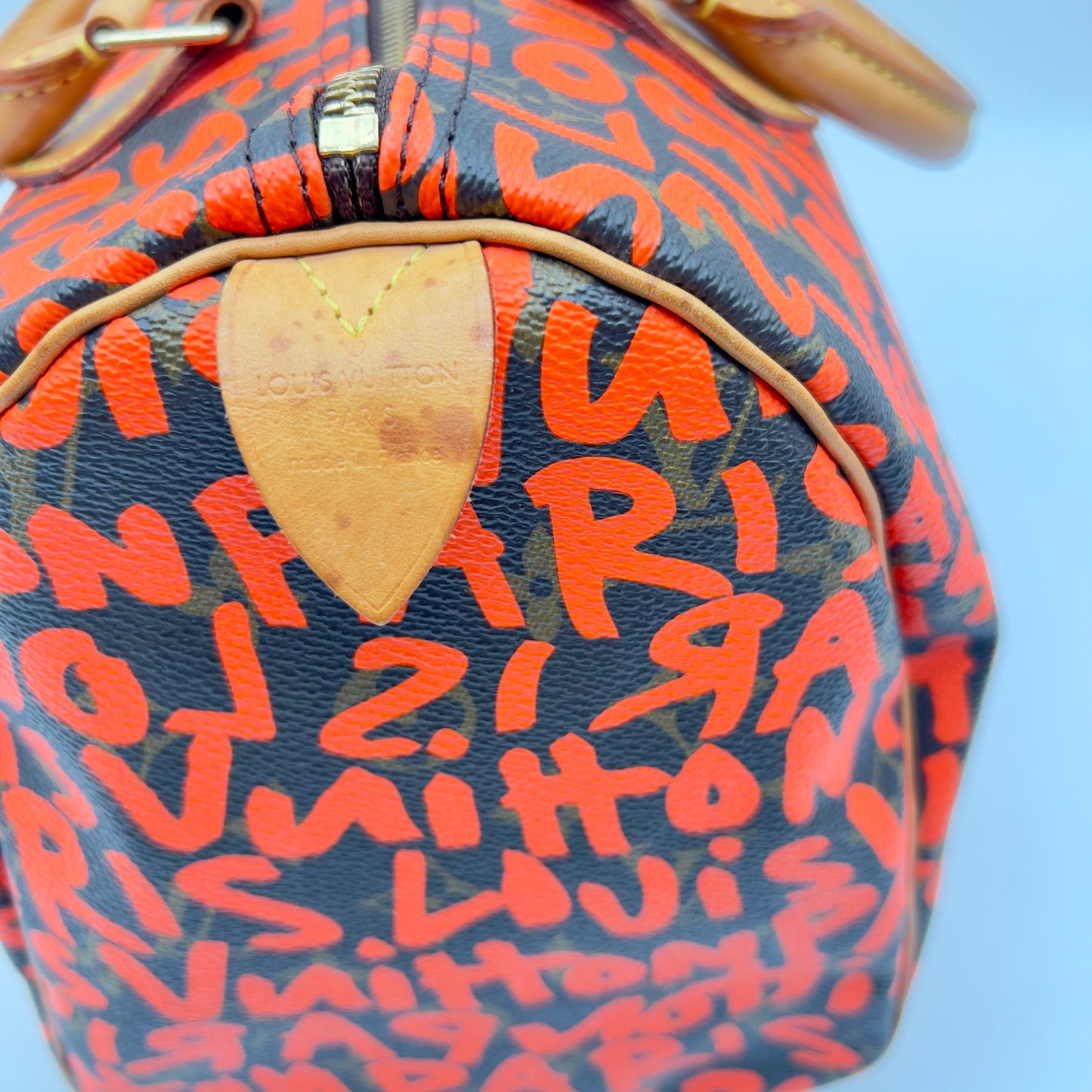 Pre-Loved Louis Vuitton Speedy 30 Monogram Graffiti Orange with Dust Bag