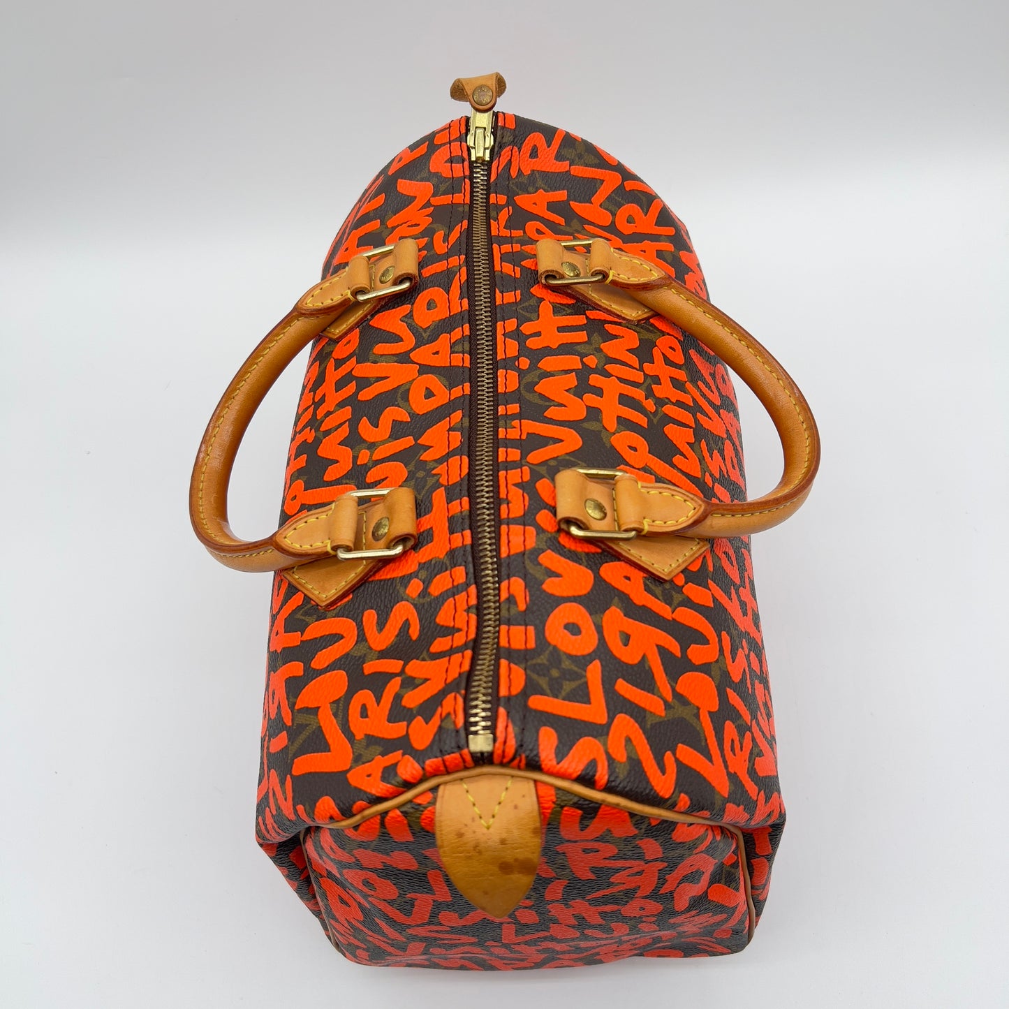 Pre-Loved Louis Vuitton Speedy 30 Monogram Graffiti Orange with Dust Bag