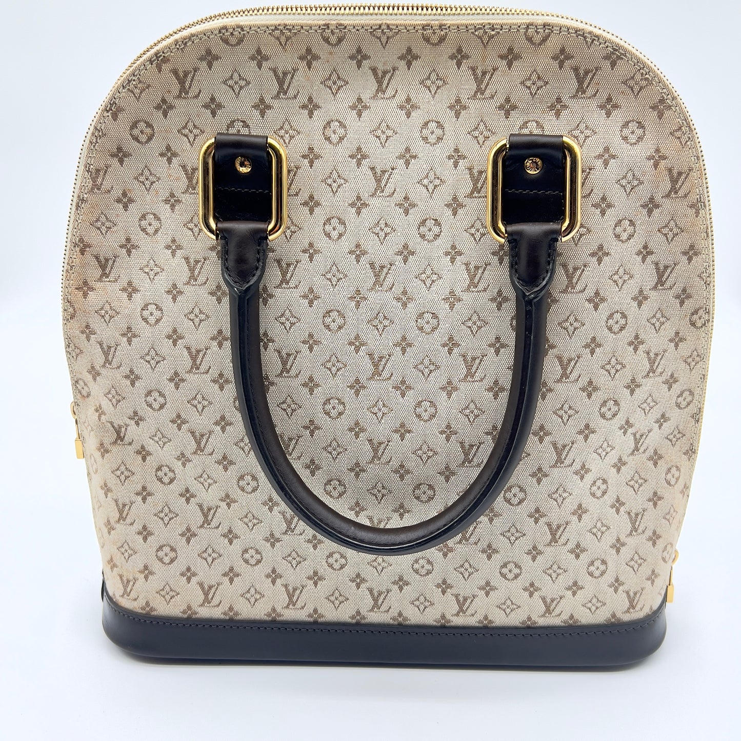 Louis Vuitton Alma Haut Handbag in Khaki Monogram Mini Lin Canvas with Leather Trim – Iconic Style and Timeless Elegance