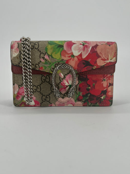 Preloved GUCCI Dionysus GG Blooms Mini Bag – Floral Canvas with Suede Accents