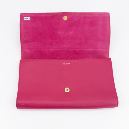 Saint Laurent Y-Ligne Clutch Clutch – Smooth Leather – Fuchsia
