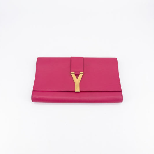 Saint Laurent Y-Ligne Clutch Clutch – Smooth Leather – Fuchsia