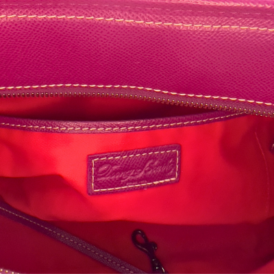 Pre-loved Fuchsia Elegance Dooney & Bourke Davis Tassel Shopper Leather Tote - with Dust Bag