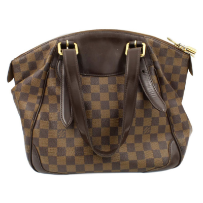 Pre Loved Louis Vuitton Verona MM Damier Ebene Brown Leather Canvas Gold Hardware Bag
