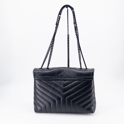 Saint Laurent Medium College Bag – Quilted Calfskin Leather – Black