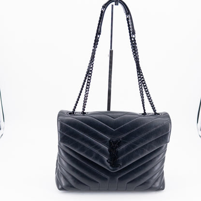 Saint Laurent Medium College Bag – Quilted Calfskin Leather – Black
