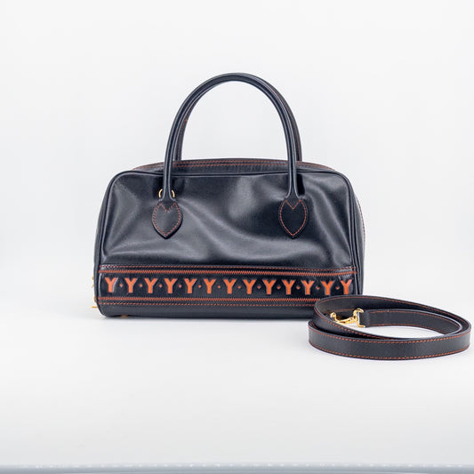 Saint Laurent Y Ligne Bowling Bag – Smooth Leather – Black & Brown