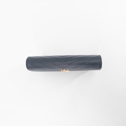 Saint Laurent Wallet on Chain – Grained Leather – Black