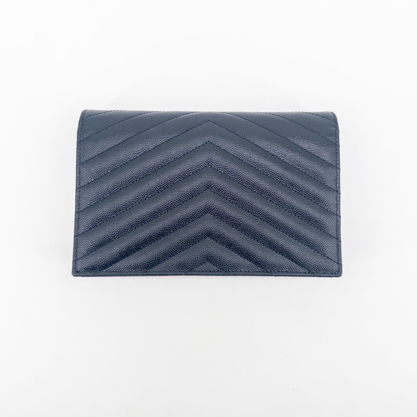 Saint Laurent Wallet on Chain – Grained Leather – Black
