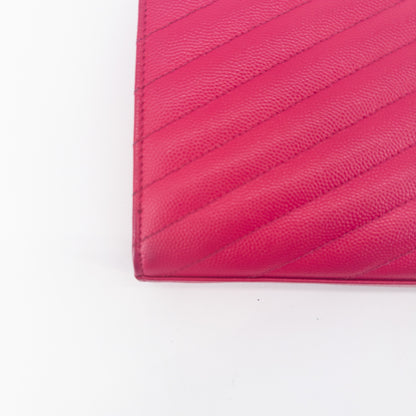 Saint Laurent Wallet on Chain – Grained Leather – Pink