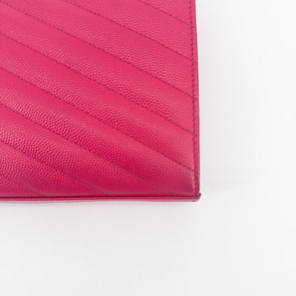 Saint Laurent Wallet on Chain – Grained Leather – Pink