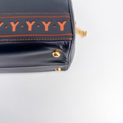 Saint Laurent Y Ligne Bowling Bag – Smooth Leather – Black & Brown