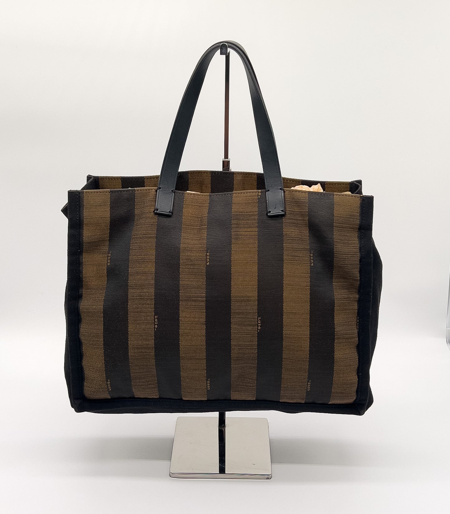 Pre-Loved Fendi Pequin Stripe Canvas Tote - Small Simply Shopping 2013 Edition