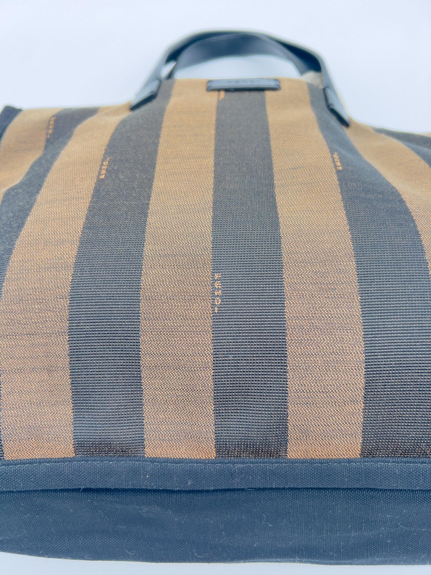 Pre-Loved Fendi Pequin Stripe Canvas Tote - Small Simply Shopping 2013 Edition