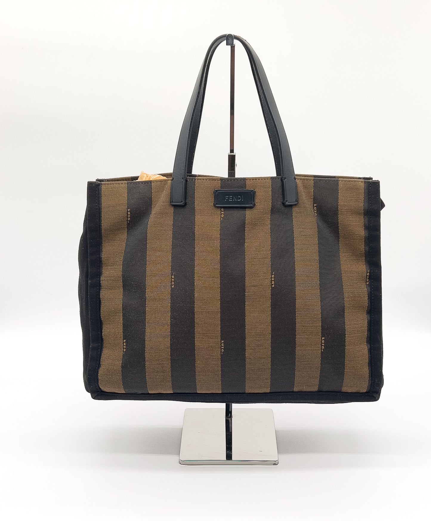 Pre-Loved Fendi Pequin Stripe Canvas Tote - Small Simply Shopping 2013 Edition